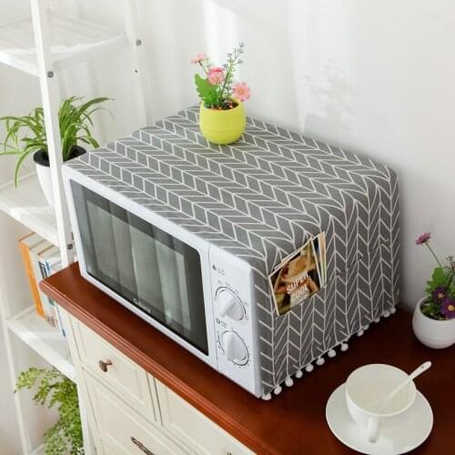 Microwave Cover Microwave Oven Hood Oil Dust Cover with Storage Bag Kitchen Accessories Supplies Home Decoration