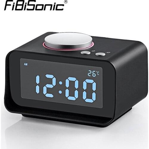 LCD Digital Alarm Clock with Snooze FM Radio AUX In and Dual USB Charging Ports Alarm Clock with Backlight