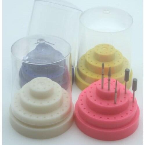 4pc 48 Holes Professional Nail Drill Bit Holder Exhibition Stand Displayer Nail Art Manicure Tools Acrylic Cover Box