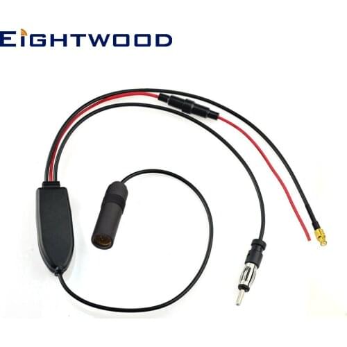 Eightwood FM/AM to DAB/DAB+FM/AM Car Radio Aerial Converter/Splitter/Amplifier with MCX Male Connector for Clarity CDAB7-AUTO