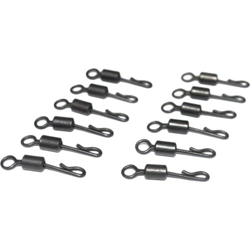 Hirisi 100 Pcs Carp Fishing Swivels Quick Change Stainless Steel For Carp Fishing Tackle Terminal Tackle