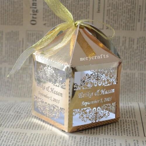 Arabic style personalised bespoke wedding favors available in a variety of colors