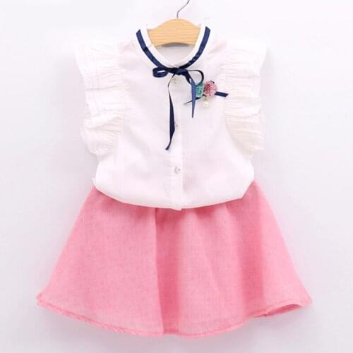 Girls Clothing Sets Summe Top+ Skirt 2Pcs Suit Children Clothes Toddler Girl Clothes Kid Clothes