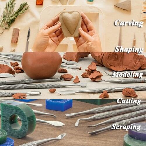 12 Carving Knives Set Clay Sculpture Tool Blade Pottery Metal Modeling Dental Tool Jewelry DIY Making