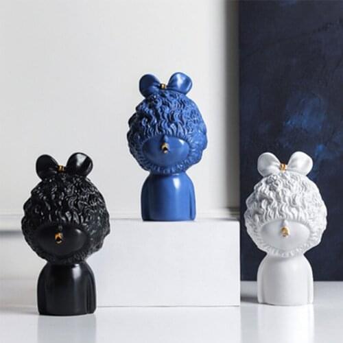 New High-quality Simple Nordic Resin Ornaments Pouchi Girl Lolita Crafts Cake Shop Living Room Bedroom Entrance Decoration