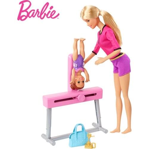 Original Barbie Doll Sport Series Gymnast suit Barbie Girll Coach Funny Interactive toy Between Friends Brinquedos DMC37 Gifts