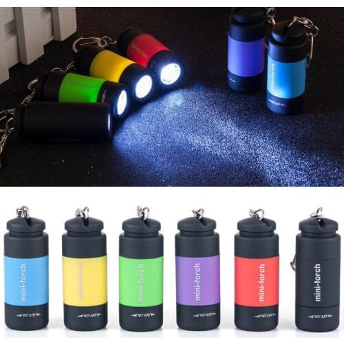 Portable Mini Keychain Pocket Torch USB Rechargeable LED Flashlight Waterproof Outdoor Keychain Torch Lamp Lights Mini-torch