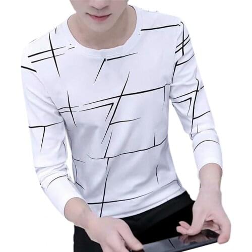 Dropshipping!! Top Stripe Vintage Slim O Neck Soft Men Shirt for Spring