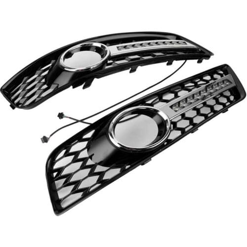 Grill mesh car-styling Fog Light Grille Kit with Daytime Running Light 8P0807682D 8P0807681D 8P0807682DE 8P0807681E Fit for A3