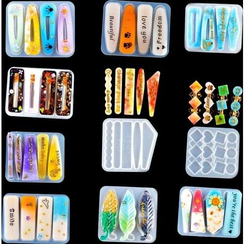 Cute HairpinSilicone Mold for UV Resin Epoxy DIY Accessories for Girl Women Handmade Jewelry