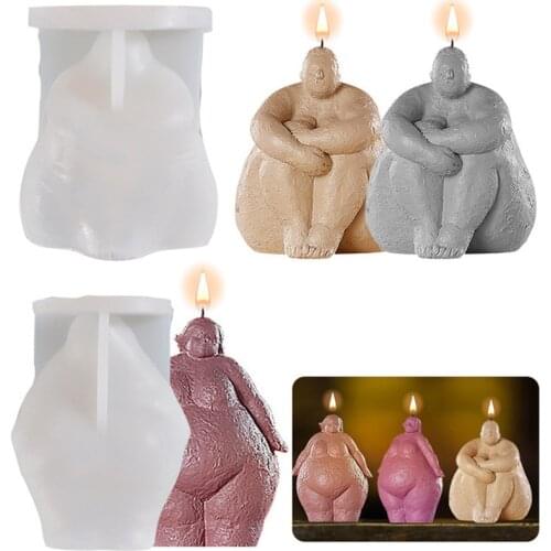 Nordic Abstract Fat Female Body Candle DIY Silicone Mold Thick Mould Fatty Woman Human Figure Handmade Candles Mould 2021 New