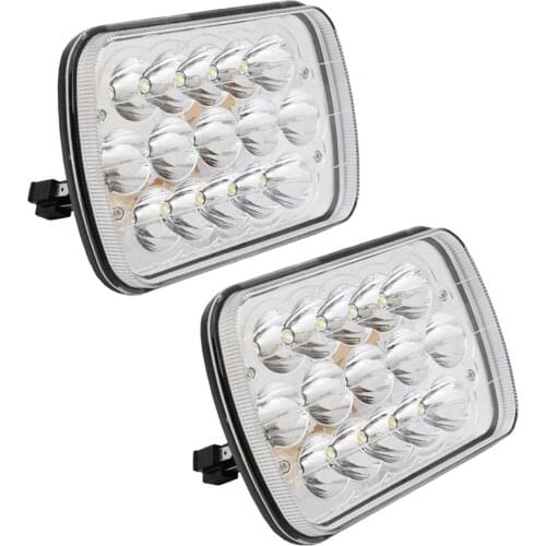 2Pcs 7x6 Inch LED Light High Power 45W LED Headlamp 6000K Waterproof IP67 Crystal Clear Sealed Beam for Trucks Pick-up 12V 24V
