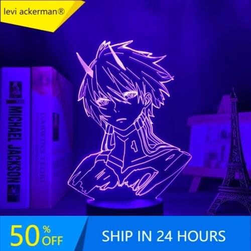 DARLING In The FRANXX Hiro Led Night Light for Bedroom Decor Nightlight Anime Gift Table 3d Lamp CODE 016 DARLING In The FRANXX
