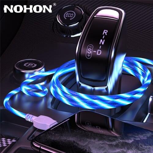 1M LED USB Data Charger Cable for iPhone X XS MAX 8 7 6s 6 plus 11 Pro Fast Charging Flowing light Cable for iPad Mini Cord Wire