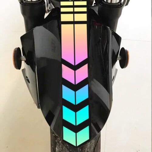 Motorcycle Reflective Stickers Wheel on Fender Waterproof Safety Warning Arrow Tape Car Decals Motorbike Decoration Accessories
