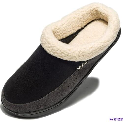 Warm Cotton Slippers Men Shoes Bathroom Indoor Man Winter Fur Shoes High Quality Plush House Flat Footwear Plus Size 48 49 50