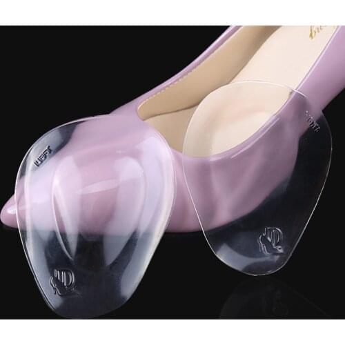 USHINE Foot Care Leather Insole Shoe Pads Insoles Latex Front Inserts Woman High Heel Transparent Water Front GEL Front Half pad
