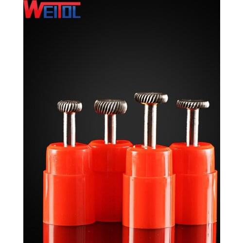 Weitol 3pcs 1/4 inch 6mm T type carbide rotary files tungsten carbide burrs CNC engraving bits milling cutter