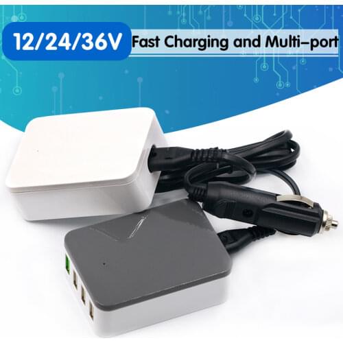 4U36 Marine Mobile Phone Charger with Fast Charging and Multi-port USB Safety Protection DC12V24V36V