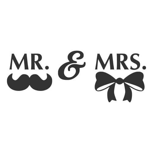 Bow Lady And Beard Mister Narrative Vinyl Car Stickers Decoration Waterproof Art Mural FA218