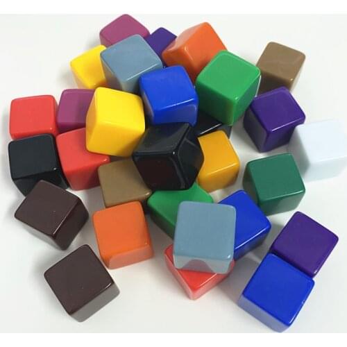 10pcs 16MM blank dice ktv dice paintless plain engravable DIY poker Gambling dice chess Board game teaching dice 11 colors