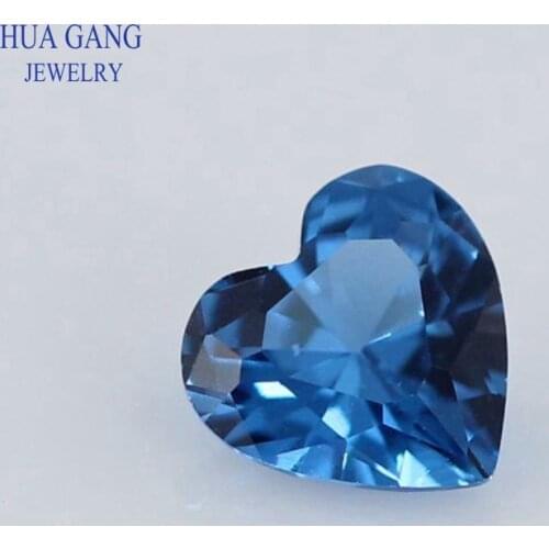 120# Spinel Blue Heart Shape Brilliant Cut Synthetic Spinel Stone For Jewelry Size 3x3-10x10mm Free Shipping