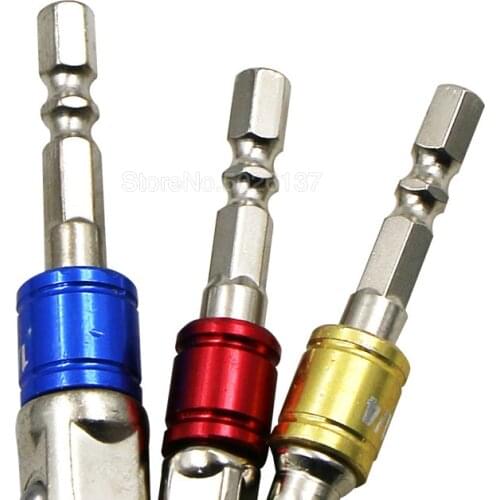 3 Pcs Drill Socket Adapter Impact Extension Bits Bar Hex Shank Square Head Bit 6.35 Mm Hexagonal Universal Sleeve Connecting