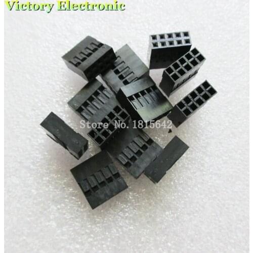 50PCS/Lot Double 2*5P 10P 2.54mm 2x5P 2*5P Plastic Dupont Jumper Wire Cable Housing Female Pin New