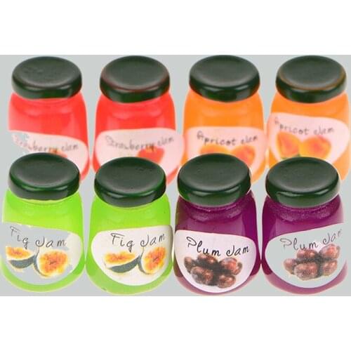 8PCS Candy Canned jam Dollhouse Food Resin Slime Charm Fruit Plasticine Slime Bead Making For DIY Scrapbooking Craft