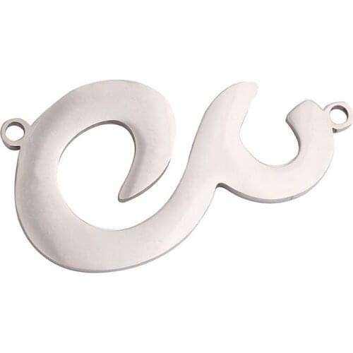 ABADON Custom Steel Alphabet Arabic Letter Charm Siin S Initial Pedant For Letter Necklace Making DIY