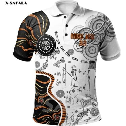 ABORIGINAL NAIDOC WEEK 2021 Heal Printed High Quality New Polyester Fiber Men Female Collar Polo Shirt Tee Tops Anti Shrink