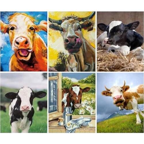 Full Diamond Embroidery Paintings Accessories 5D DIY Cow Animal Mosaic Cross Stitch Kits Handmade Special Gift Needlework