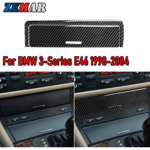1set Carbon Fiber Car Multimedia Gear Shift Button Trim Cover Sticker Decoration for BMW E46 1998-2004 3 series M Accessories