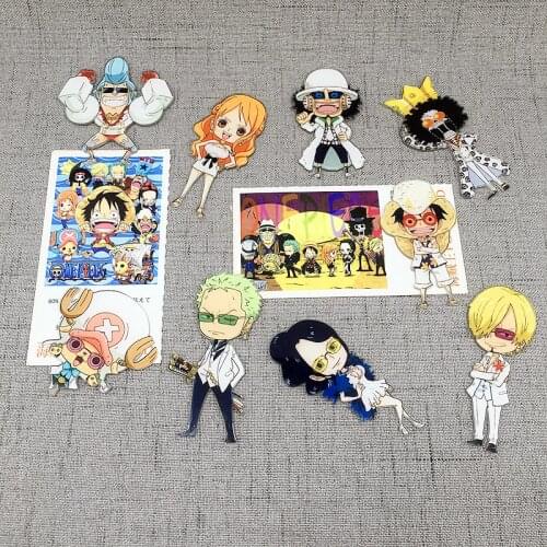 White cloth ONE PIECE series fridge magnets High grade acrylic refrigerator magnets bros birthday Gift Message sticky note