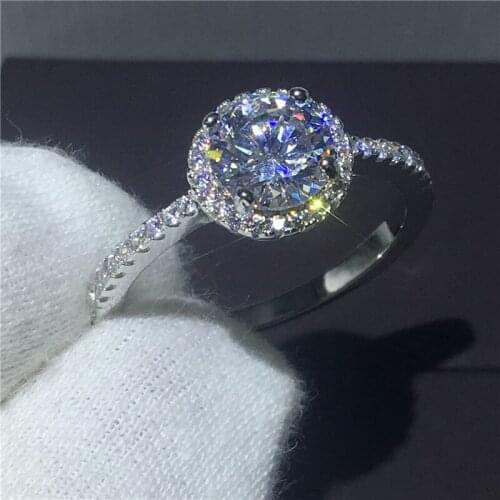 Infinity Jewelry Women Engagement wedding band ring for women 2ct 5A zircon crystal Silver color rings