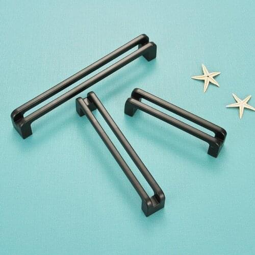 Black Handle Zinc Alloy Sub Black Cabinet Wardrobe Drawer Door and Window Handle Home Decoration Handle Handles for Furniture