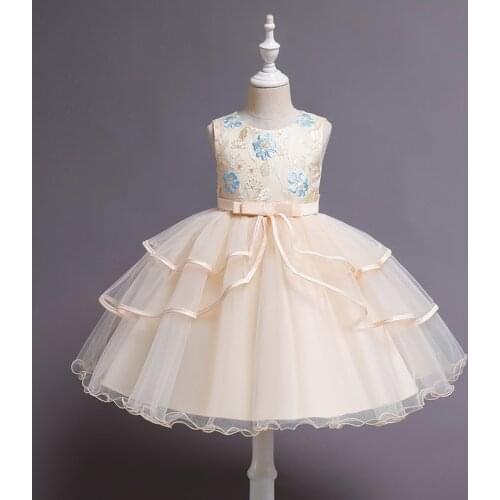 Childrens Dress 2021 Autumn New Lace Little Girls Puffy Princess Dresses For Girls Wedding Dresses Evening Dresses 3-10 Years