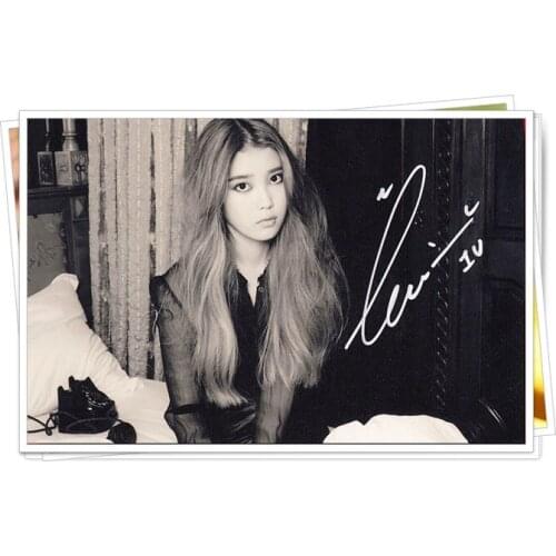 IU Lee Ji Eun autographed signed original photo 6 inches new collection freeshipping 07.2016 08