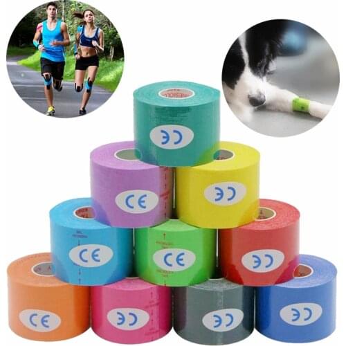 Kinesiology Tape Athletic Recovery Elastic Tape Kneepad Muscle Pain Relief Knee Pads Support for Gym Fitness Bandage