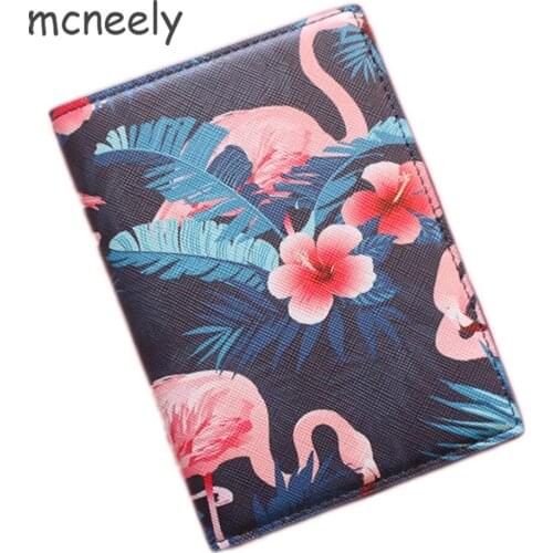 Mcneely Lovely Women Leather Passport Cover Wallet Women Travel Passport Holder Bag Business Card Holder Purse Retro Card Case