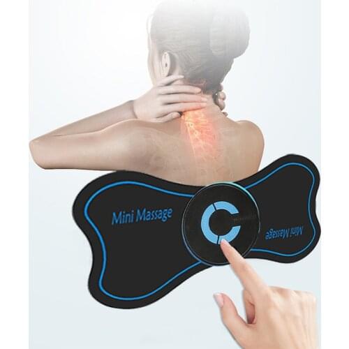 Mini Electric Neck Massager 6 Massage Modes Relaxation Body Massage Patch Vibration Muscle Relaxation Shoulder Neck Massager