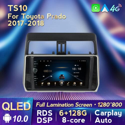 MLOVELIN Android 10 Carplay DSP QLED Car Radio GPS Navigator For Toyota Land Cruiser Prado 150 2017 - 2018 Car RDS WIFI BT