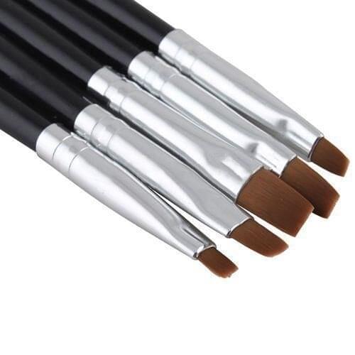 5PC Nail Art Tool Set Acrylic UV Gel Salon Pen Flat Brush Kit Dotting Tool For Decorations Beauty Tools Nail Polish Brushes 2020