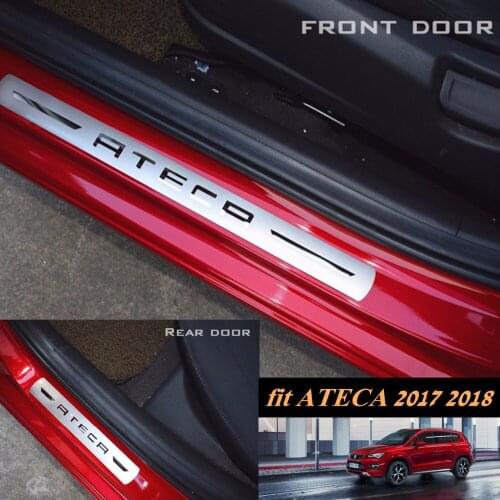NEW ATECA FR X-Perience Car Door Sill Protective Guard Stainless Steel Scuff Plate Door Sill Cover Trim for ATECA 2017 2018