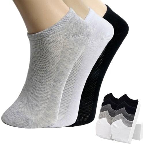 30 Styles 10 Pairs Men Women Socks Breathable Sports socks Solid Color Boat socks Comfortable Cotton Ankle Socks White Black