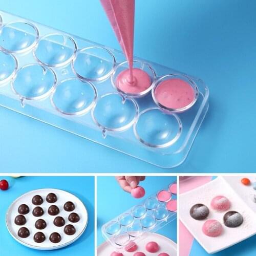 Transparent Chocolate Mold Maker 14 Half Ball Shaped Polycarbonate PC Chocolate Moulds Sweet Candy DIY Bakewarre Baking Mold