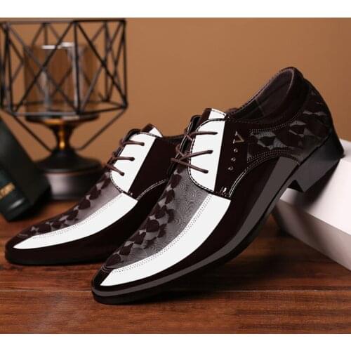 Мужские лакированные туфли REETENE China At AliExpress