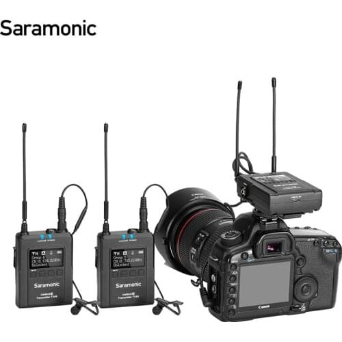 Saramonic UwMic9S Kit1/Kit2 UHF Wireless Microphone Dual Channel Lavalier Microfone Condensador for DSLR Camera Camcorder Mixer