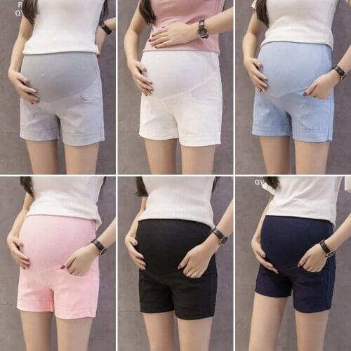 Maternity Short Pants Pregnancy Shorts 2020 Summer Loose High Waist Elastic Maternity Shorts Pregnant Women Belly Short Pants
