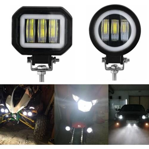 Led Work Light Bar 6000K White Flood Beam For Car 4x4 Offroad Truck Boat UAZ ATV 12V 24V Led Angel Eyes Driving Lights